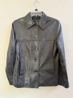JL Colebrook vintage black leather jacket